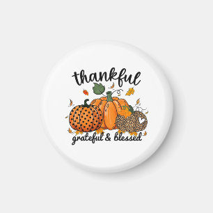 Thankful Pumpkin Grateful And Blessed Magneet