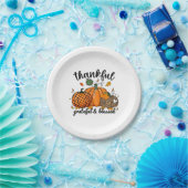 Thankful Pumpkin Grateful And Blessed Papieren Bordje (Feest)