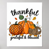 Thankful Pumpkin Grateful And Blessed Poster (Voorkant)