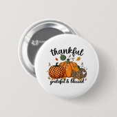Thankful Pumpkin Grateful And Blessed Ronde Button 5,7 Cm (Voorkant /achterkant)