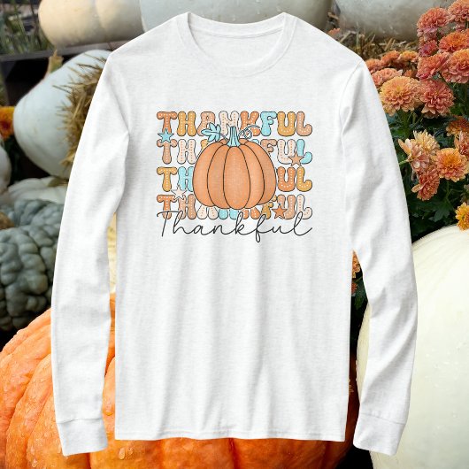 Thankful Pumpkin Long Sleeve Tshirt