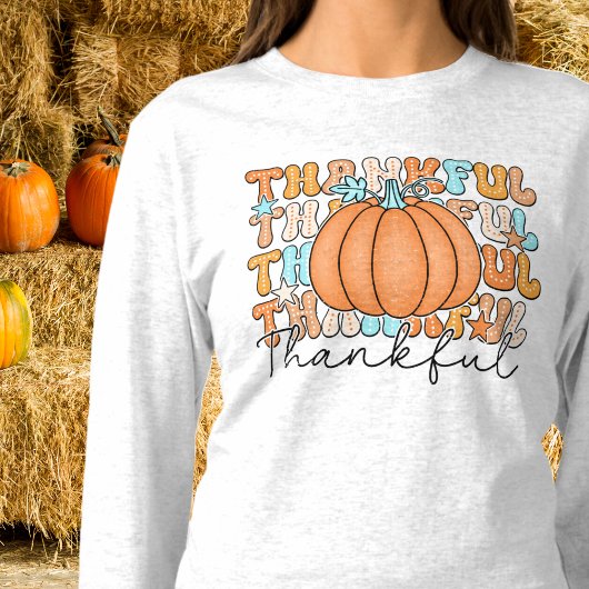 Thankful Pumpkin Long Sleeve Tshirt