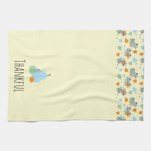 Thankful Pumpkin Patch Oranje Blue Theedoek (Horizontaal)