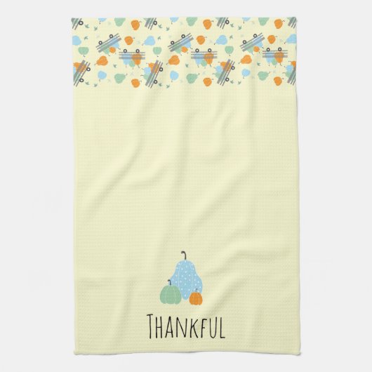 Thankful Pumpkin Patch Oranje Blue Theedoek (Verticaal)