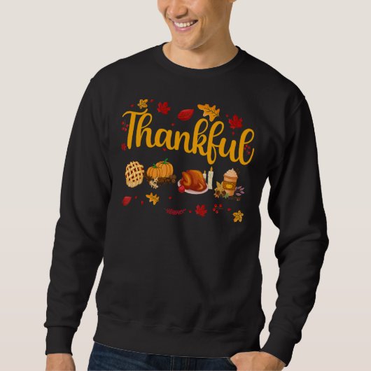 Thankful Pumpkin Spice Turkey Herfst Coffe herfst Trui (Voorkant)