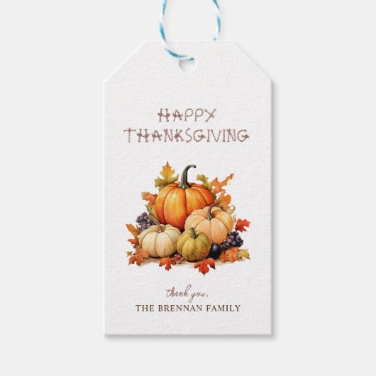 Thankful Pumpkin-Thanksgiving Cadeaulabel (Voorkant)