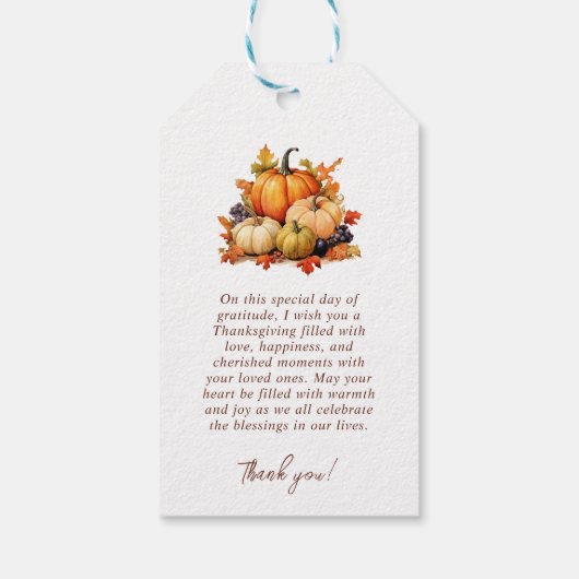 Thankful Pumpkin-Thanksgiving Cadeaulabel (Achterkant)