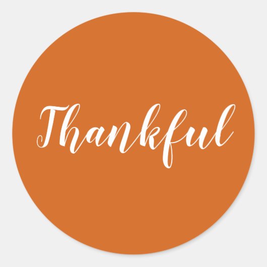 Thankful pumpkin-Thanksgiving voor moderne scripts Ronde Sticker (Voorkant)