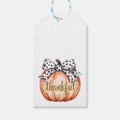 Thankful Pumpkin with Polka Dot Bow Cadeaulabel (Voorkant)