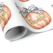 Thankful Pumpkin with Polka Dot Bow  Cadeaupapier (Rol Hoek)