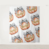 Thankful Pumpkin with Polka Dot Bow Wandkleed (Voorkant)