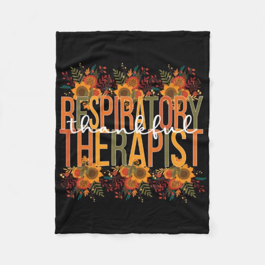 Thankful Respiratory Therapist Thanksgiving Fleece Deken (Voorkant)