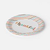 Thankful Retro Font Thanksgiving Papieren Bordje (Gekanteld)