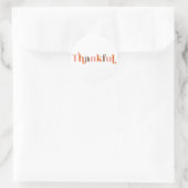Thankful Retro Font Thanksgiving Ronde Sticker (Tas)