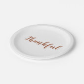 Thankful Roestkaneel witte manuscriptThanksgiving Papieren Bordje (Gekanteld)
