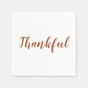 Thankful Roestkaneel witte manuscriptThanksgiving Servet