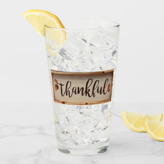 Thankful Rustic Herfst Glas (Voorkant ijs)