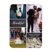 Thankful script Rustic Wedding Photo Collage Magneet (Verticaal)