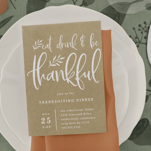 Thankful Season | Thanksgiving binnenuitnodiging Feestdagenkaart
