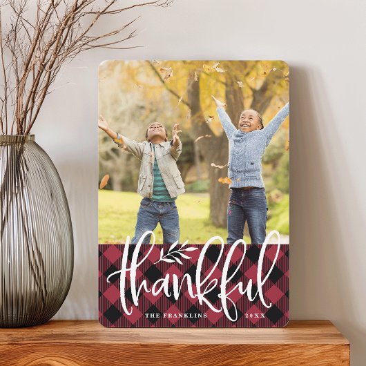 Thankful Season | Thanksgiving-fotokaart Feestdagenkaart