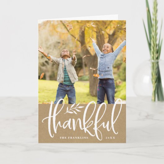 Thankful Season| Thanksgiving Photo Folded Card Feestdagen Kaart (Voorkant)