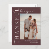 Thankful Side Editable Color Thanksgiving Briefkaa Feestdagenkaart (Voorkant / Achterkant)