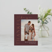 Thankful Side Folie Foto Thanksgiving Briefkaart (Staand Voorkant)