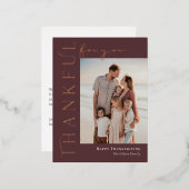Thankful Side Folie Foto Thanksgiving Briefkaart (Voorkant / Achterkant)