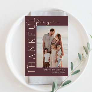 Thankful Side Folie Thanksgiving Fotokaart Folie Feestdagenkaart