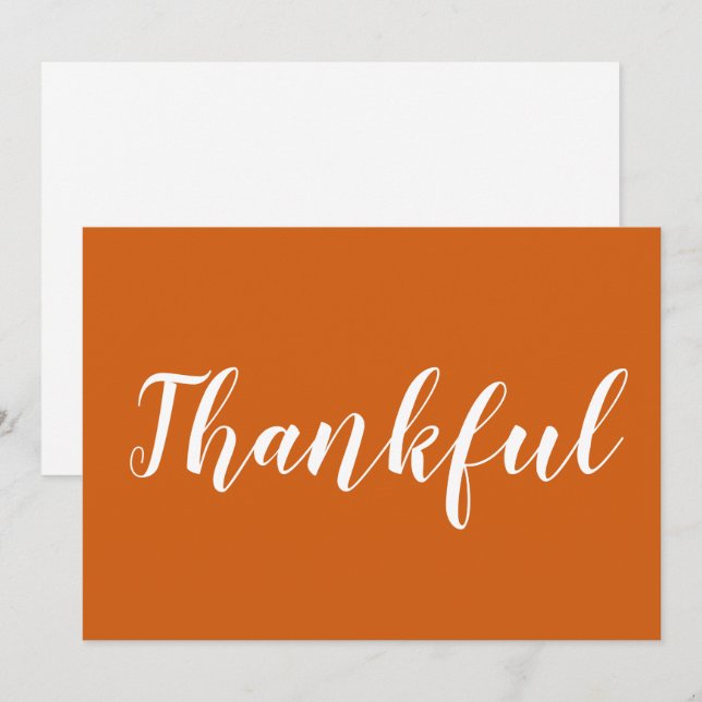 Thankful sinaasappel white script Thanksgiving car (Voorkant / Achterkant)