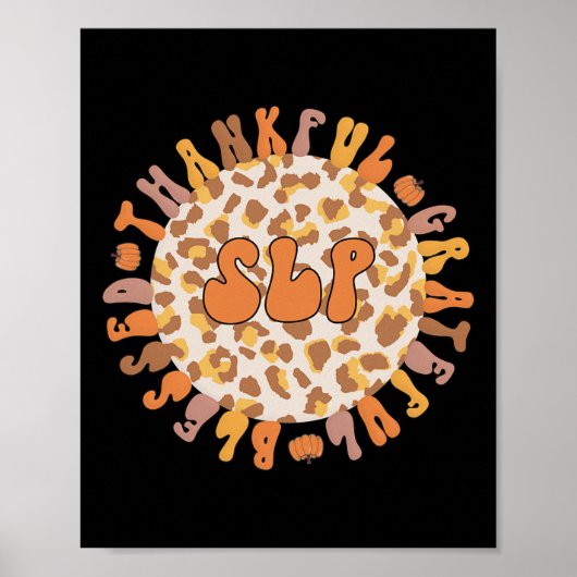 Thankful Speech Language Patholoog Thanksgiving Poster (Voorkant)