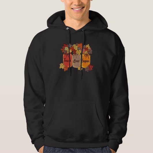 Thankful Teacher Floral Thanksgiving Hoodie (Voorkant)