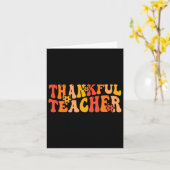 Thankful Teacher Groovy Thanksgiving Teaching Kaart (Gele Bloem)