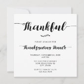 Thankful Thanksgiving Dinner Elegant Simple Script Kaart (Voorkant)