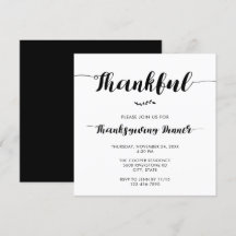 Thankful Thanksgiving Dinner Elegant Simple Script