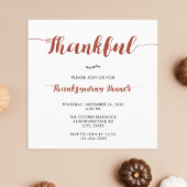 Thankful Thanksgiving Dinner Elegant Simple Script Kaart