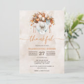 Thankful Thanksgiving Dinner Kaart (Staand voorkant)