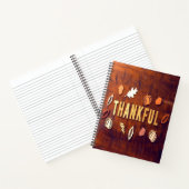Thankful Thanksgiving Fall Leaves Pumpkin Notitieboek (Binnen)