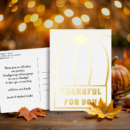 Thankful Thanksgiving Foil Holiday Postcard Folie Feestdagen Briefkaart