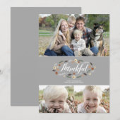 Thankful Thanksgiving-fotokaart Feestdagenkaart (Voorkant / Achterkant)