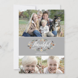 Thankful Thanksgiving-fotokaart Feestdagenkaart