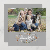 Thankful Thanksgiving-fotokaart Feestdagenkaart (Voorkant / Achterkant)