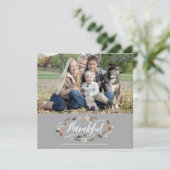 Thankful Thanksgiving-fotokaart Feestdagenkaart (Staand voorkant)