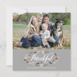 Thankful Thanksgiving-fotokaart Feestdagenkaart