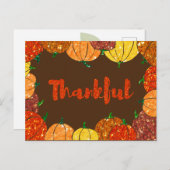 Thankful Thanksgiving Holiday Card Briefkaart (Voorkant / Achterkant)