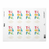 THANKFUL Thanksgiving modern, helder type Etiket (Full Sheet)