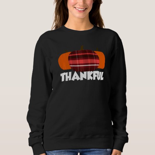 Thankful Thanksgiving Pumpkin Flannel   Trui (Voorkant)