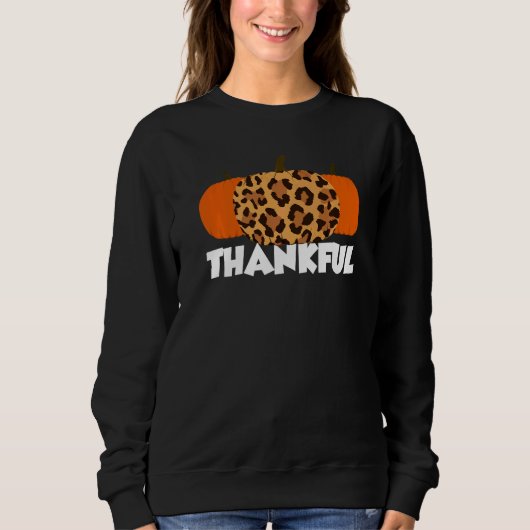 Thankful Thanksgiving Pumpkin Leopard   Trui (Voorkant)