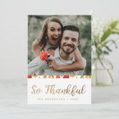 Thankful Thanksgiving Typografie Feestdagenkaart (Staand voorkant)