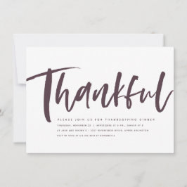 Thankful Thanksgiving-uitnodiging voor penseelscri